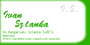 ivan szlanka business card